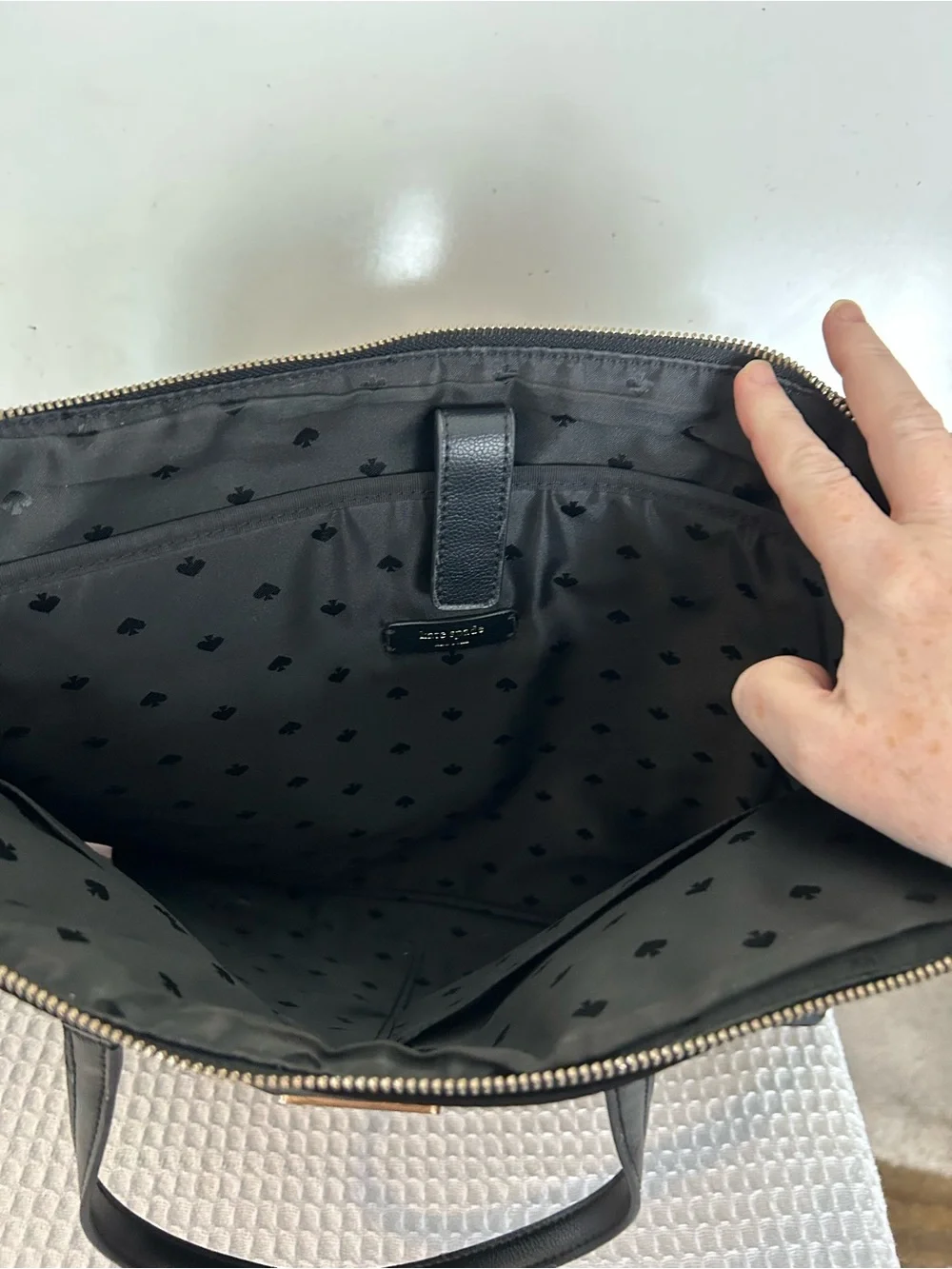 Kate Spade New York Black Nylon Laptop Briefcase Bag Crossbody